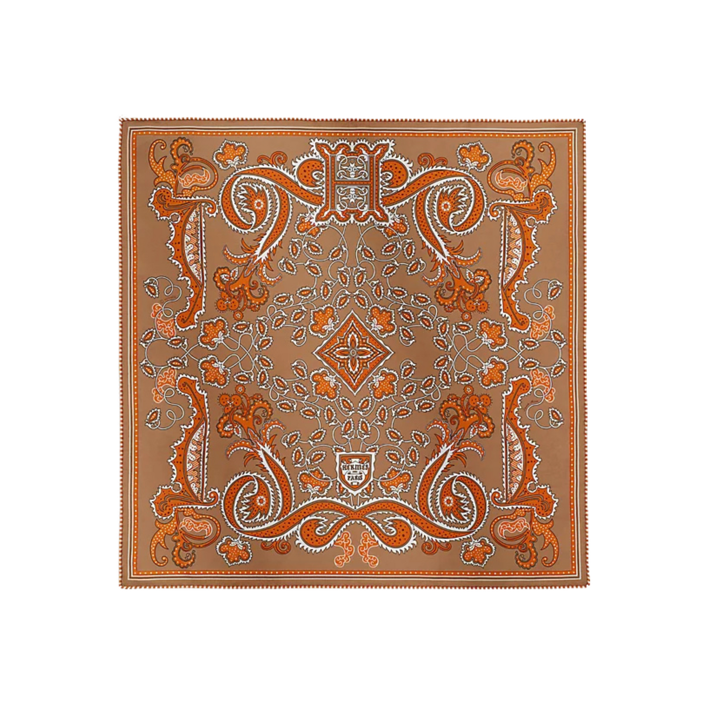 Hermès Bandana in silk twill with hand-rolled edges